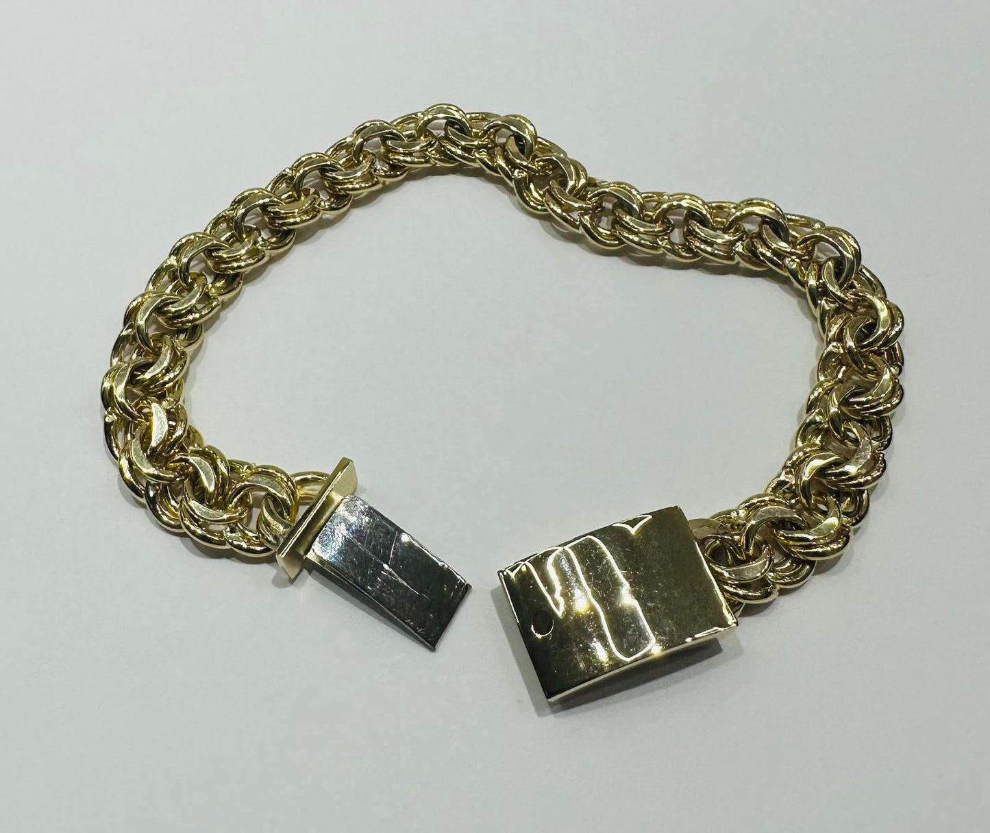 10K GOLD CHINO LINK CHAIN BRACELET- 21.2gm    9"    9.75mm