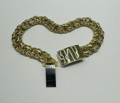 10K GOLD CHINO LINK CHAIN BRACELET- 21.2gm    9"    9.75mm
