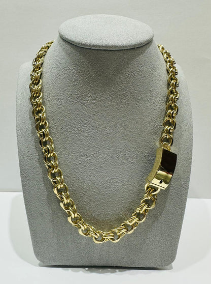10K GOLD CHINO LINK CHAIN NECKLACE- 43.9gm    20"    9.52mm