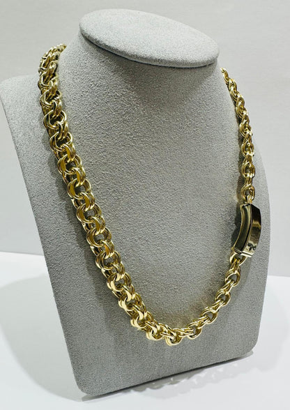 10K GOLD CHINO LINK CHAIN NECKLACE- 43.9gm    20"    9.52mm