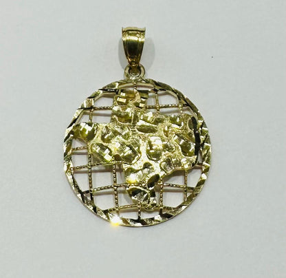 10K GOLD ROUND NUGGET TEXAS PENDANT-   WEIGHT: 1.6gm