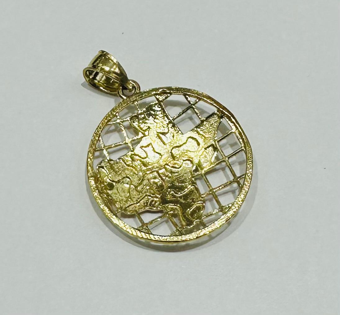 10K GOLD ROUND NUGGET TEXAS PENDANT-   WEIGHT: 1.6gm