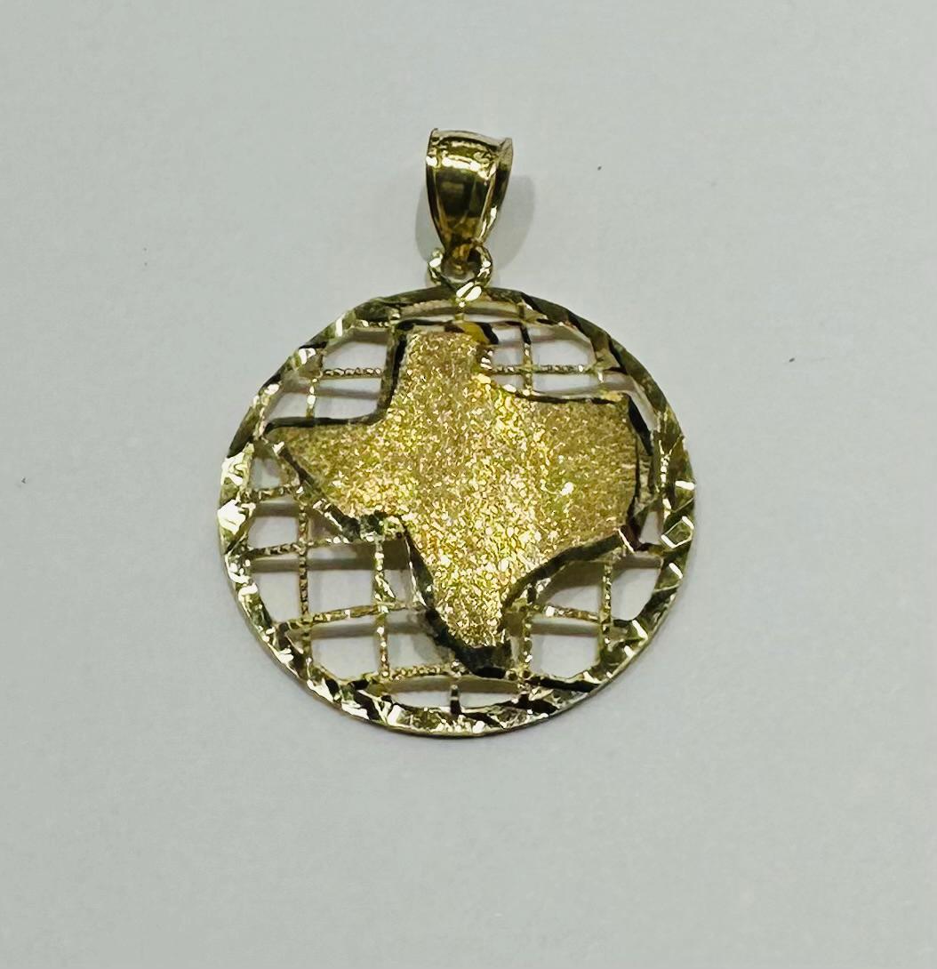 10K GOLD ROUND TEXAS PENDANT-   WEIGHT: 2.1gm