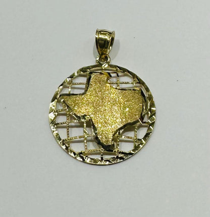 10K GOLD ROUND TEXAS PENDANT-   WEIGHT: 2.1gm