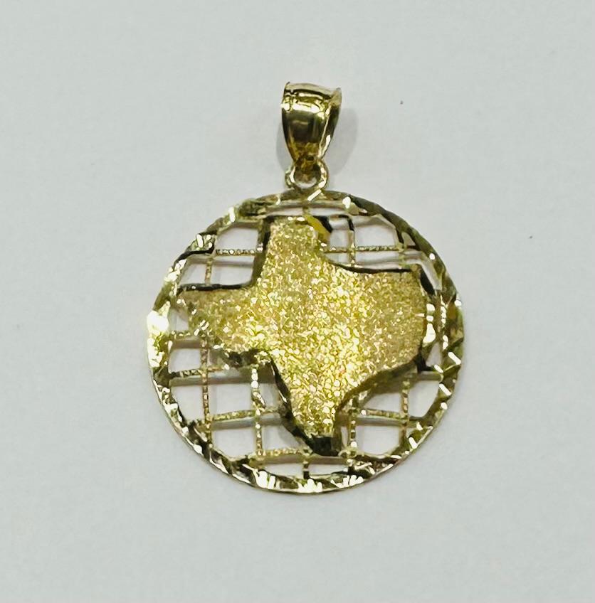 10K GOLD ROUND TEXAS PENDANT-   WEIGHT: 2.1gm