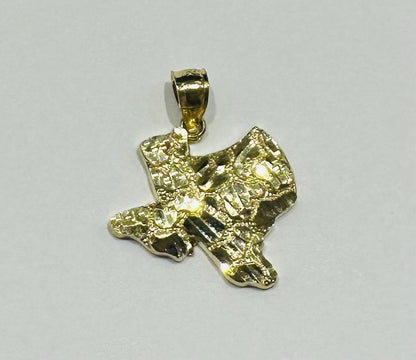10K GOLD TEXAS NUGGET PENDANT-   WEIGHT: 1.7gm