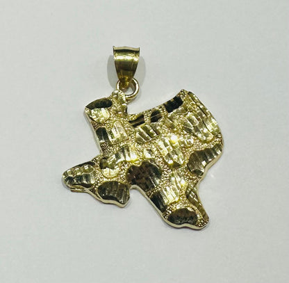 10K GOLD TEXAS NUGGET PENDANT-   WEIGHT: 3.5gm