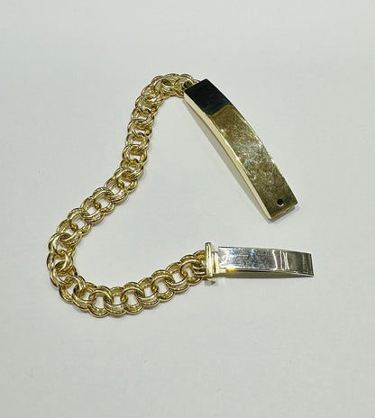 10K GOLD CHINO LINK CHAIN BRACELET- 14.3gm    6.5"   6.50mm
