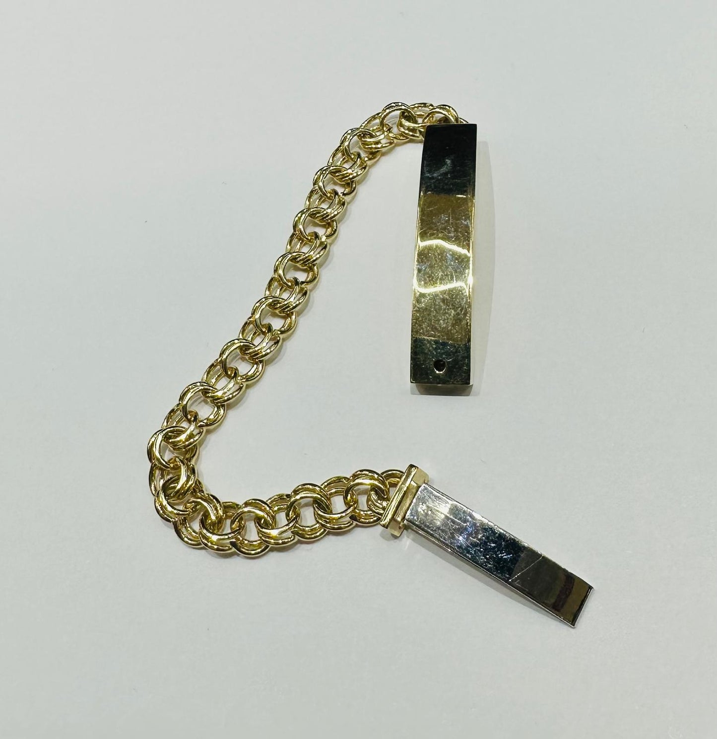 10K GOLD CHINO LINK CHAIN BRACELET- 14.3gm    6.5"   6.50mm