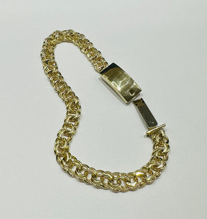 10K GOLD CHINO LINK CHAIN BRACELET- 15.7gm    7"   6.55mm