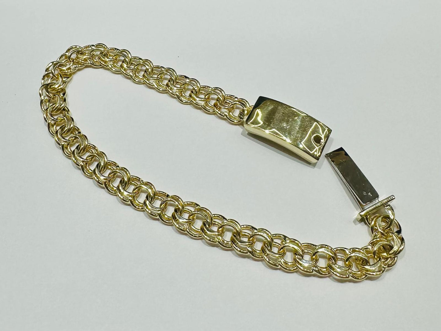10K GOLD CHINO LINK CHAIN BRACELET- 15.7gm    7"   6.55mm