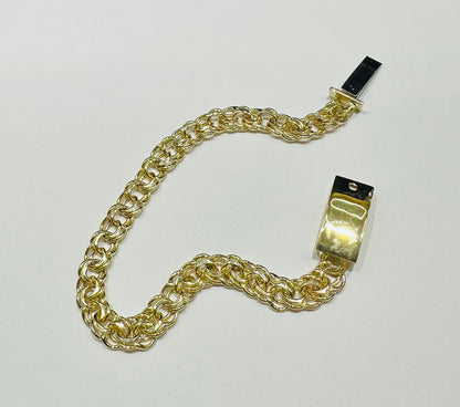 10K GOLD CHINO LINK CHAIN BRACELET- 15.7gm    7"   6.55mm