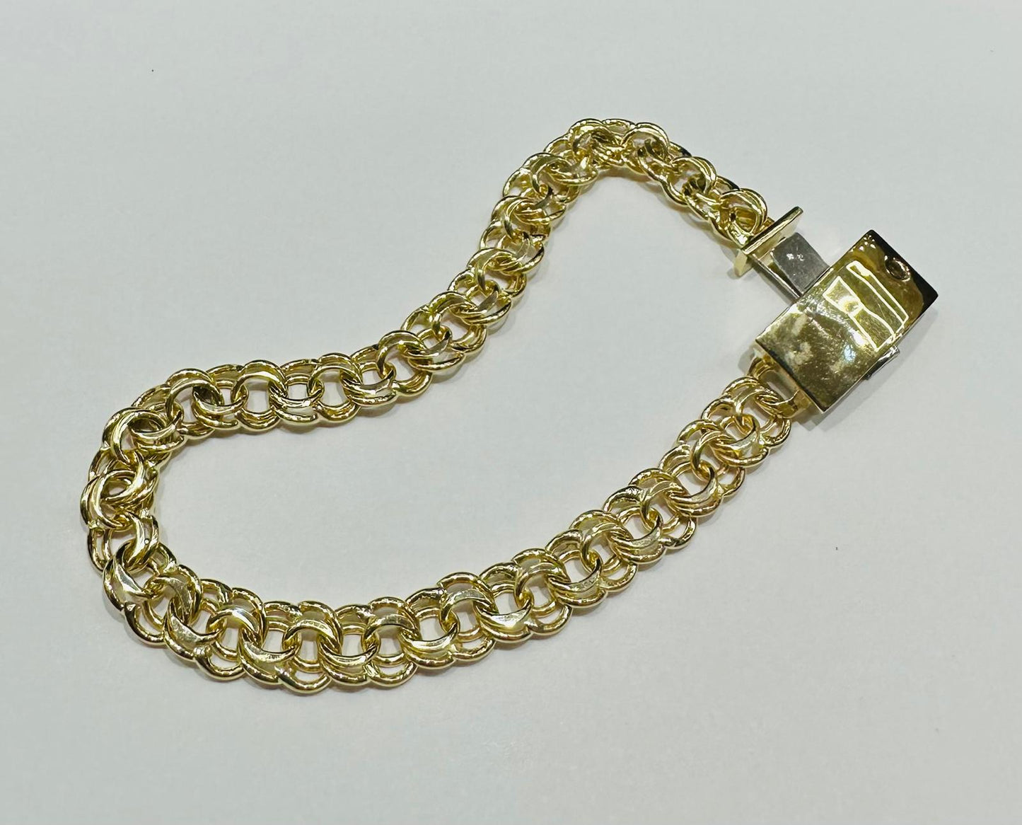 10K GOLD CHINO LINK CHAIN BRACELET- 15.7gm    7"   6.55mm