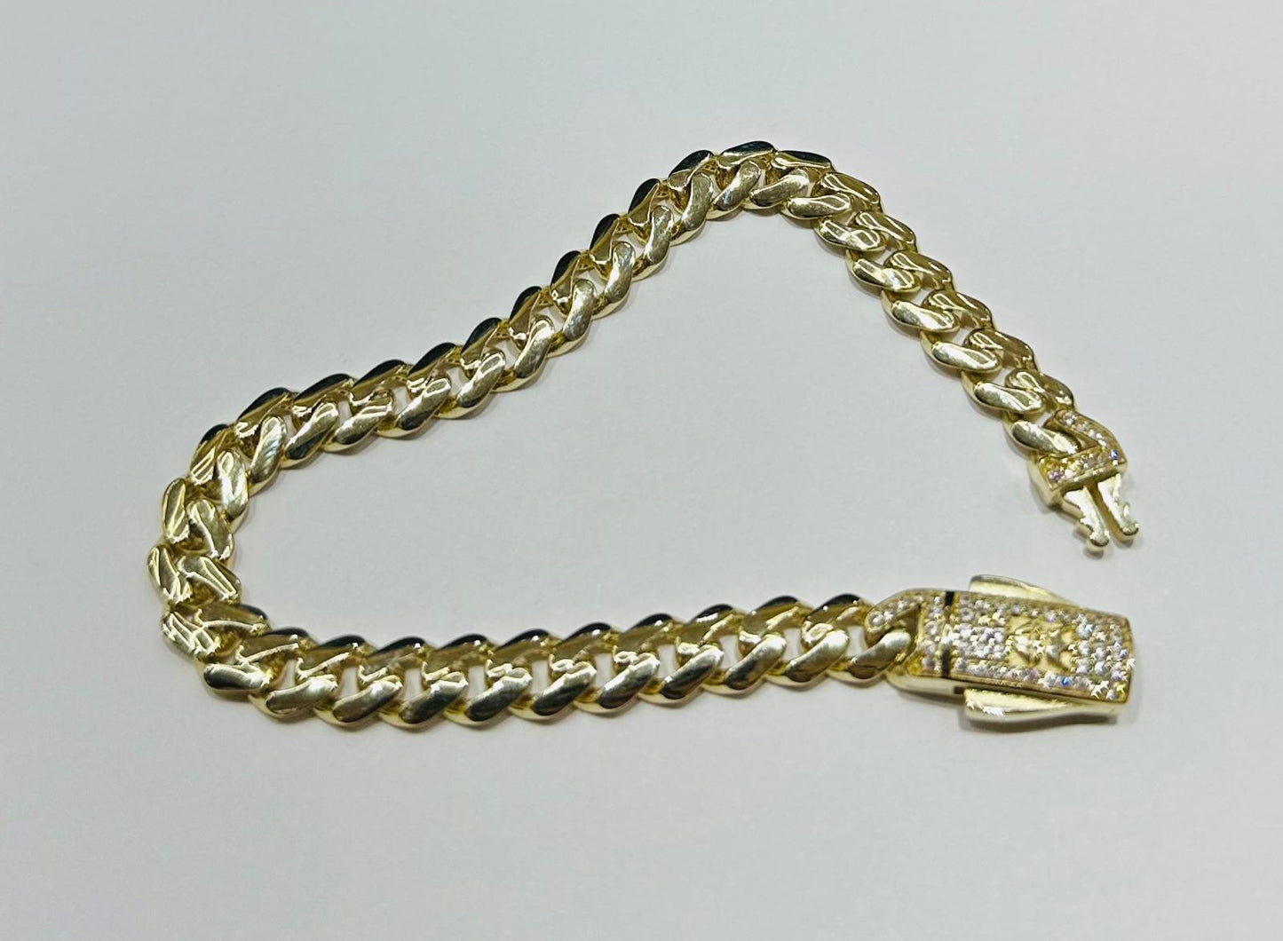 10K GOLD CUBAN LINK CHAIN BRACELET- 9.7gm    7.5"