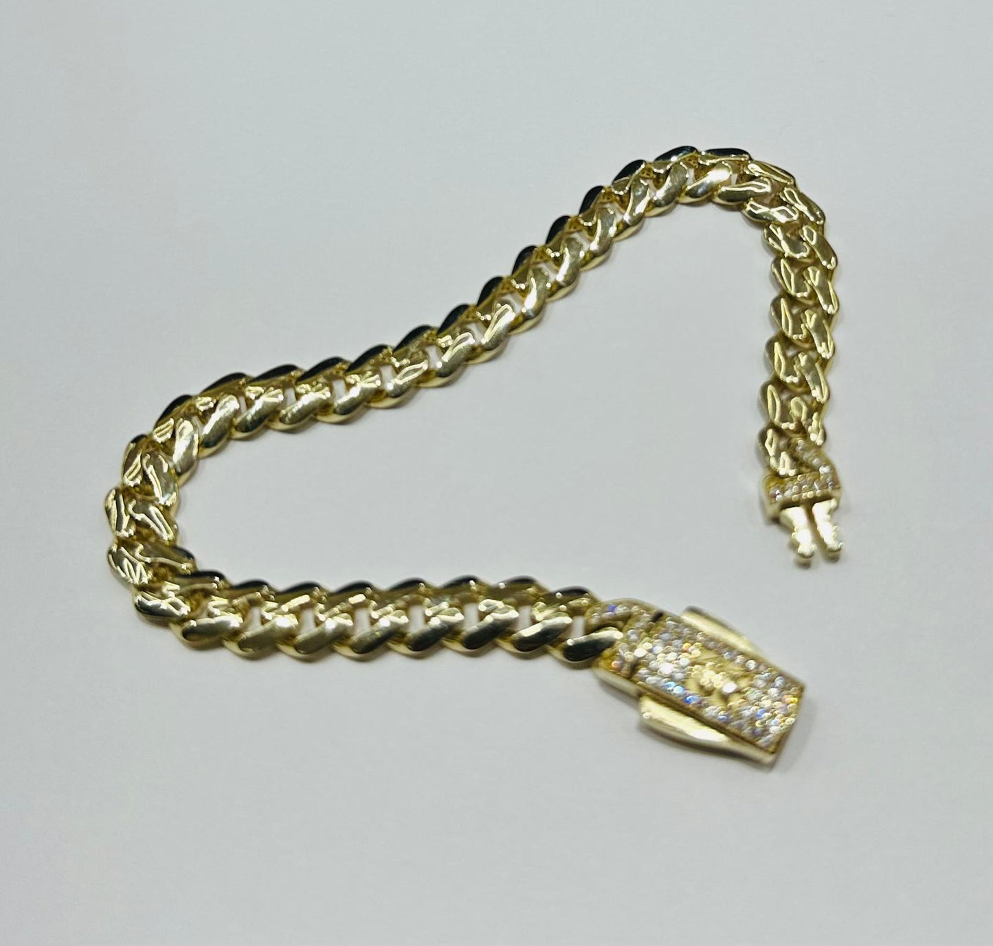 10K GOLD CUBAN LINK CHAIN BRACELET- 9.7gm    7.5"