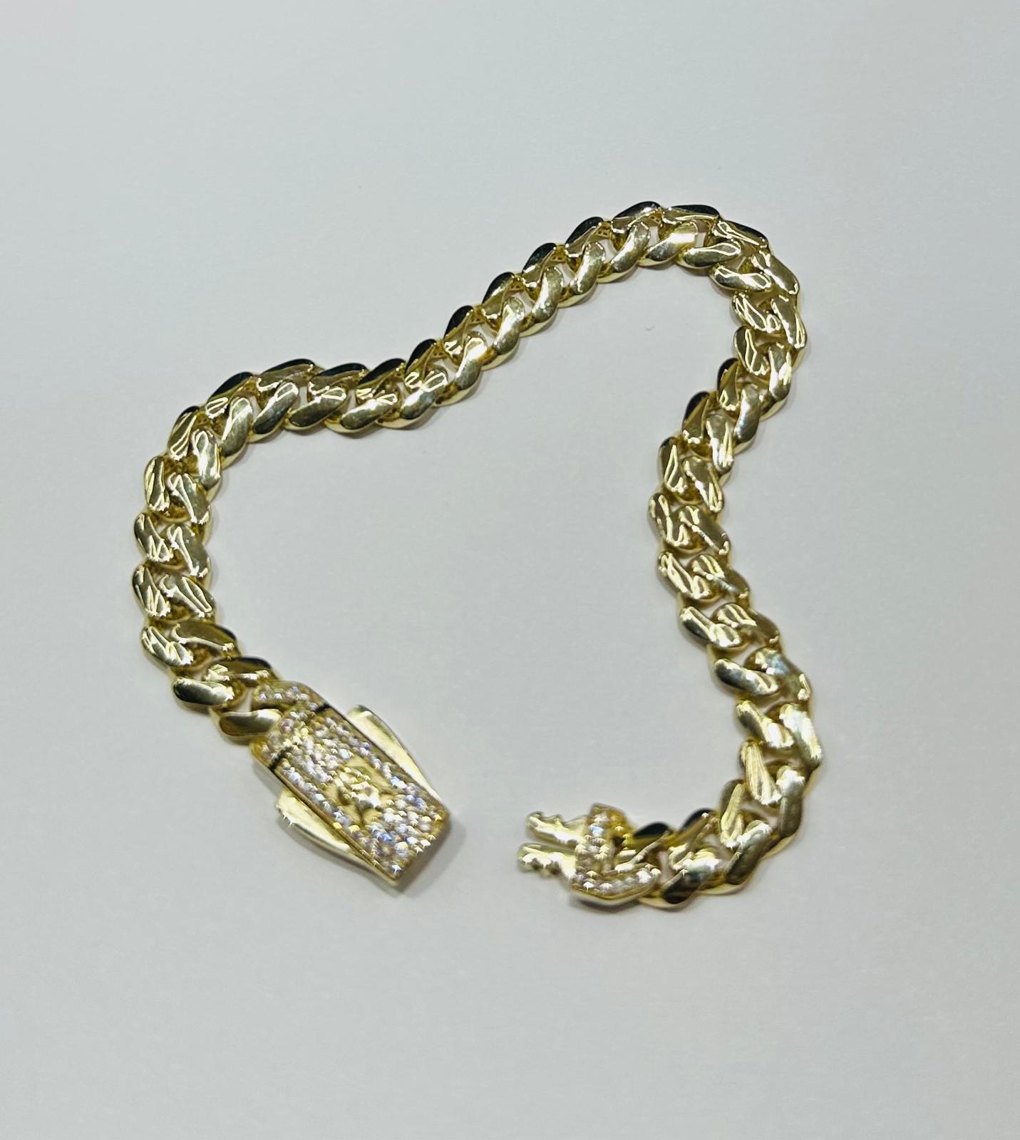 10K GOLD CUBAN LINK CHAIN BRACELET- 9.7gm    7.5"