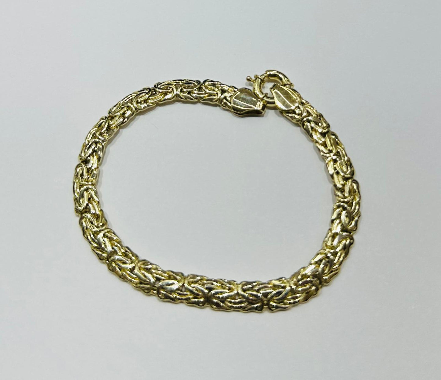 10K GOLD BYZANTINE LINK CHAIN BRACELET- 7.3gm    7.5"