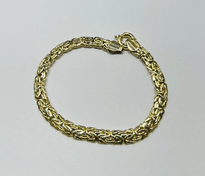 10K GOLD BYZANTINE LINK CHAIN BRACELET- 7.3gm    7.5"