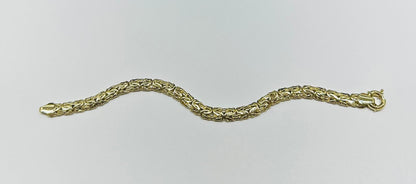 10K GOLD BYZANTINE LINK CHAIN BRACELET- 7.3gm    7.5"