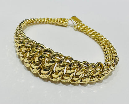 10K PRINCESSCUT CHAIN BRACELET- 18gm    7.5"