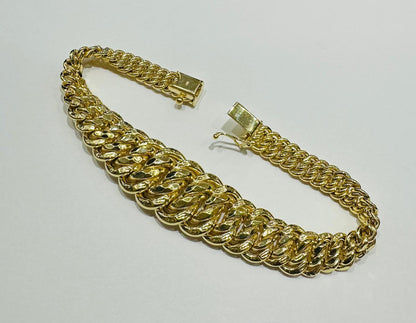 10K PRINCESSCUT CHAIN BRACELET- 18gm    7.5"