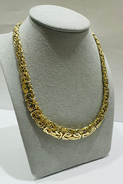 10K GOLD BYZANTINE CHAIN NECKLACE- 19.8gm    18"