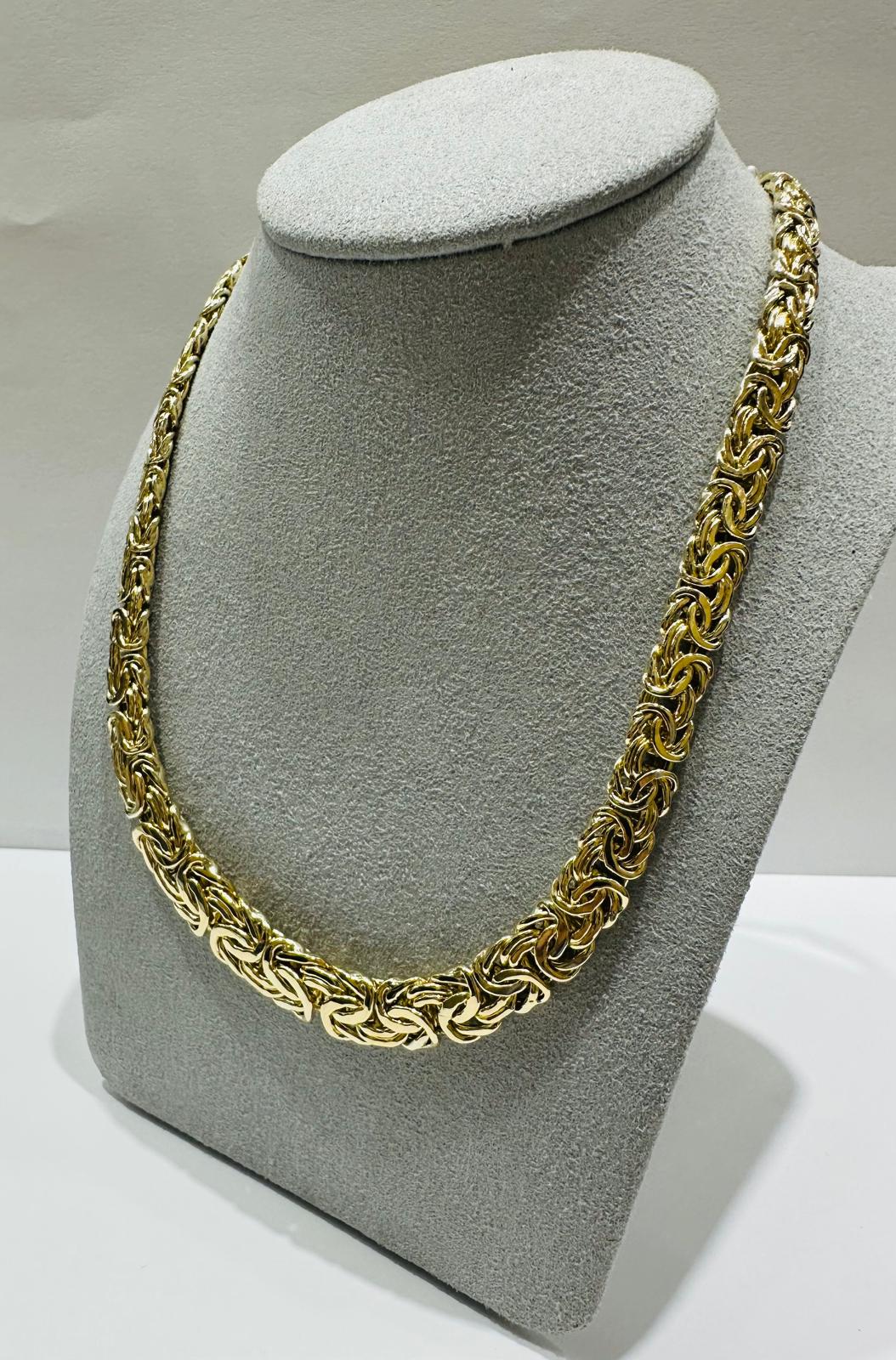10K GOLD BYZANTINE CHAIN NECKLACE- 19.8gm    18"