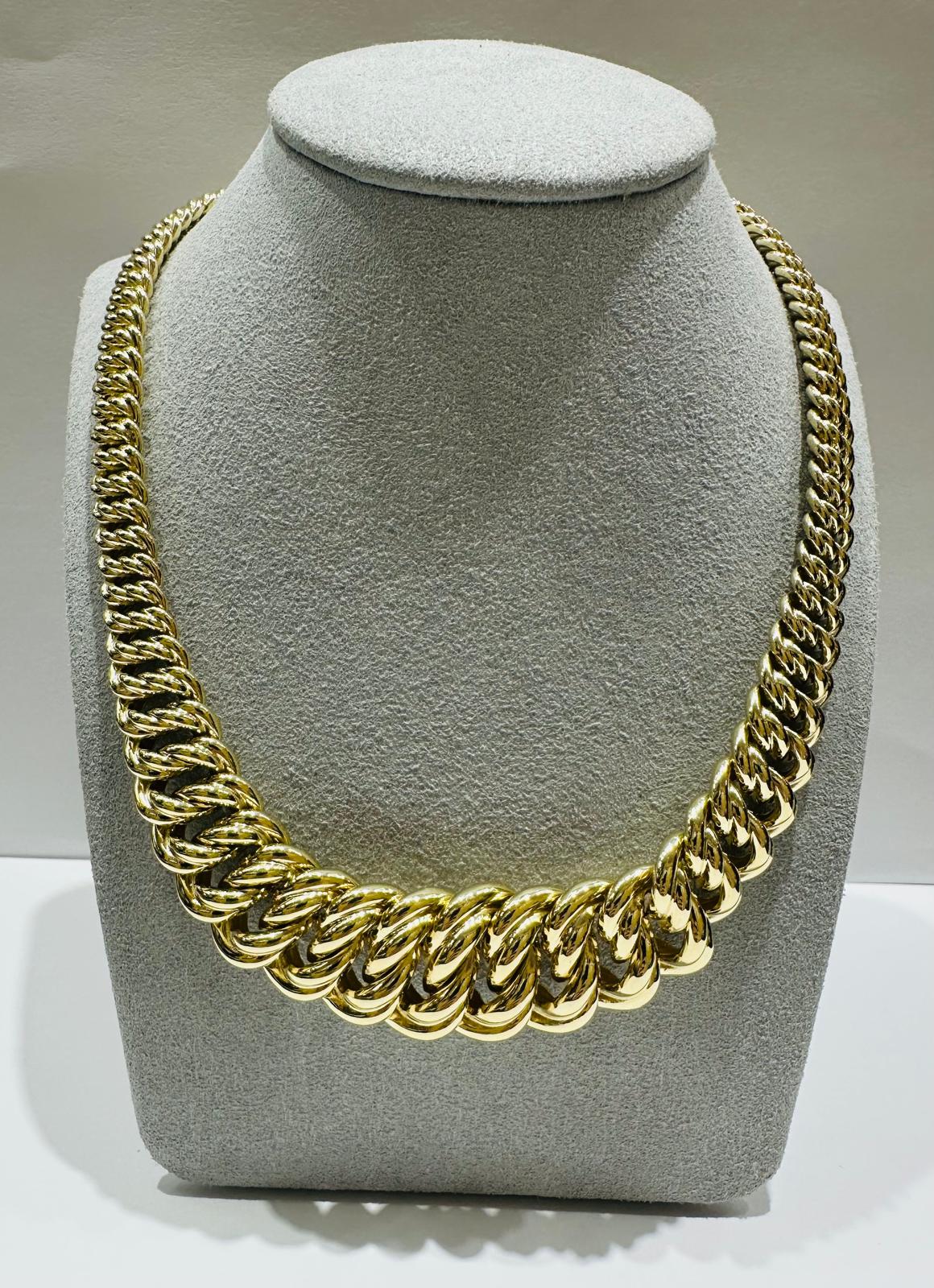 10K PRINCESSCUT CHAIN NECKLACE- 35.4gm    18"
