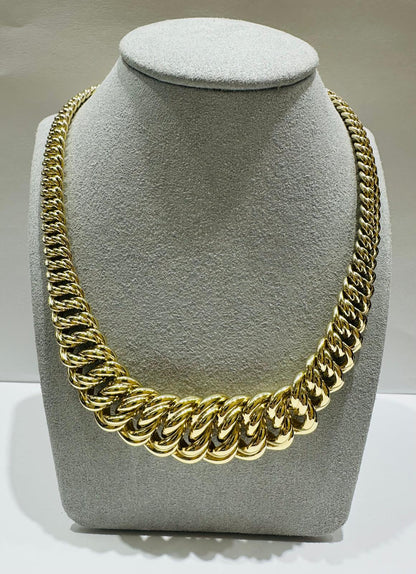 10K PRINCESSCUT CHAIN NECKLACE- 35.4gm    18"