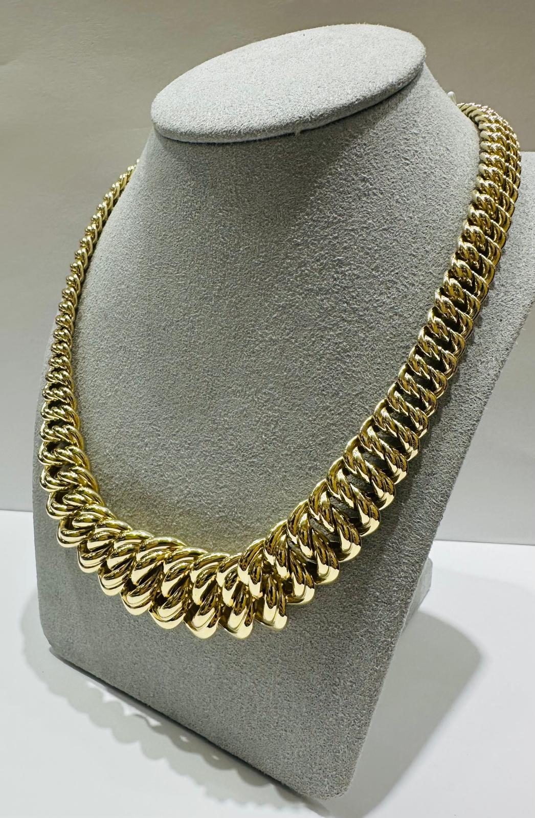 10K PRINCESSCUT CHAIN NECKLACE- 35.4gm    18"