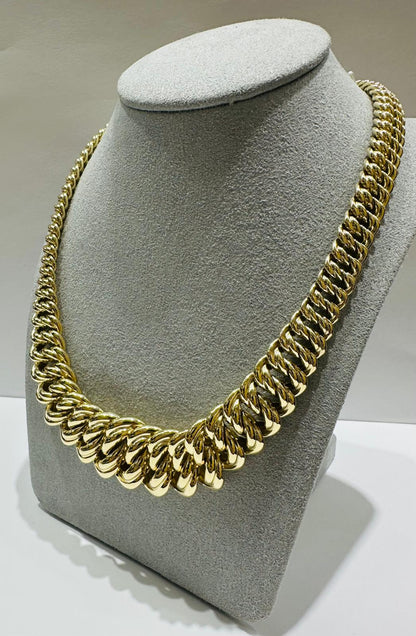 10K PRINCESSCUT CHAIN NECKLACE- 35.4gm    18"