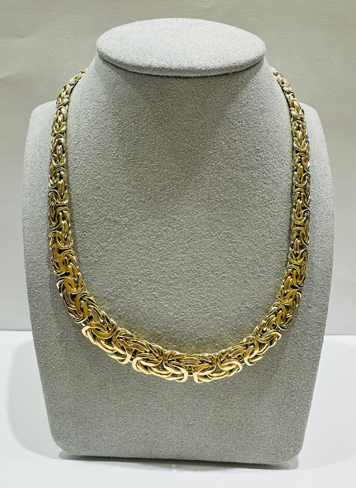 10K GOLD BYZANTINE CHAIN NECKLACE- 19.8gm    18"