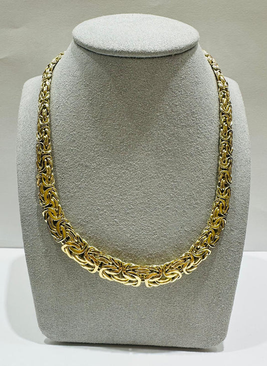 10K GOLD BYZANTINE CHAIN NECKLACE- 19.8gm    18"