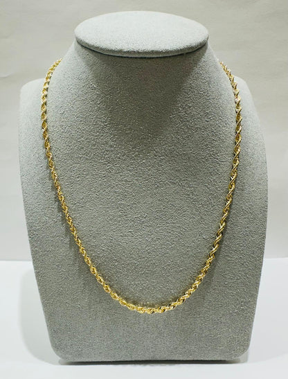 10K GOLD ROPE CHAIN NECKLACE- 2.8gm    16"    2.30mm