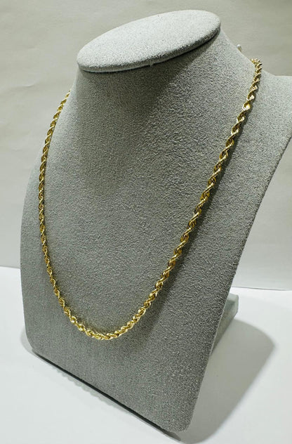 10K GOLD ROPE CHAIN NECKLACE- 2.8gm    16"    2.30mm
