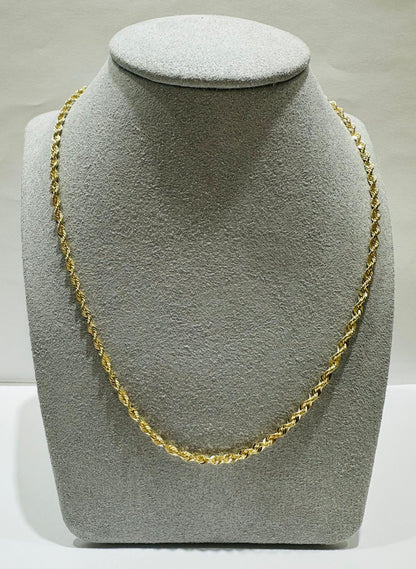 10K GOLD ROPE CHAIN NECKLACE- 3.0gm    18"    2.33mm
