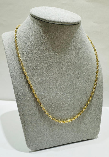 10K GOLD ROPE CHAIN NECKLACE- 3.0gm    18"    2.33mm