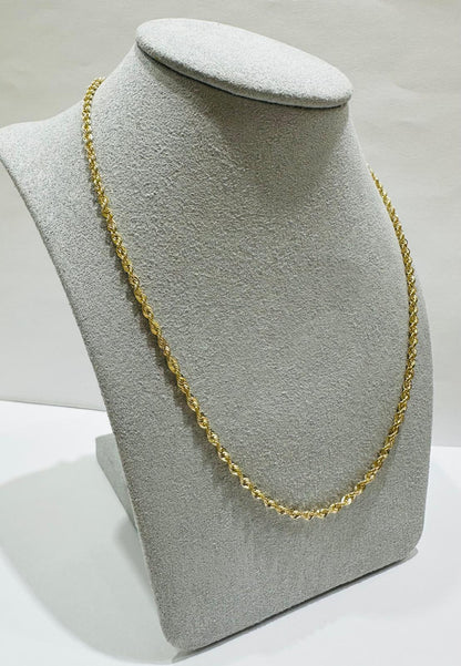 10K GOLD ROPE CHAIN NECKLACE- 2.8gm    24"    2.15mm