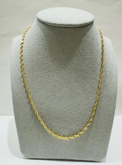 10K GOLD ROPE CHAIN NECKLACE- 2.6gm    22"    2.15mm