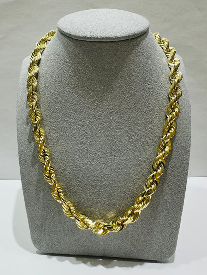 10K GOLD SOLID ROPE CHAIN NECKLACE- 96.9gm    24"    6.28mm