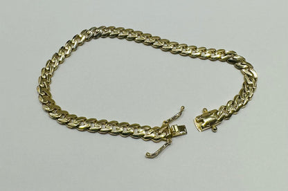10K GOLD SEMI SOLID MIAMI CUBAN LINK CHAIN BRACELET- 7.7gm    8"     4.75mm