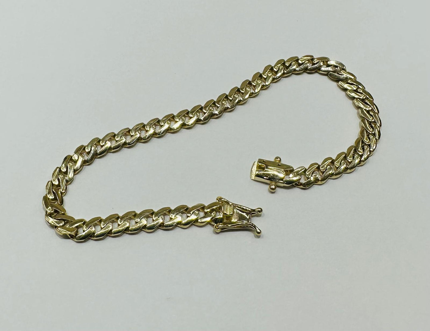 10K GOLD SEMI SOLID MIAMI CUBAN LINK CHAIN BRACELET- 7.7gm    8"     4.75mm