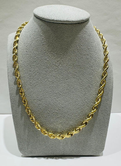 10K GOLD SOLID ROPE CHAIN NECKLACE- 37.8gm    24"    4.80mm