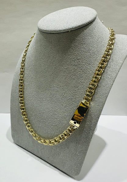 10K GOLD SEMI SOLID CHINO LINK CHAIN NECKLACE- 14.9gm    22"    5.99mm