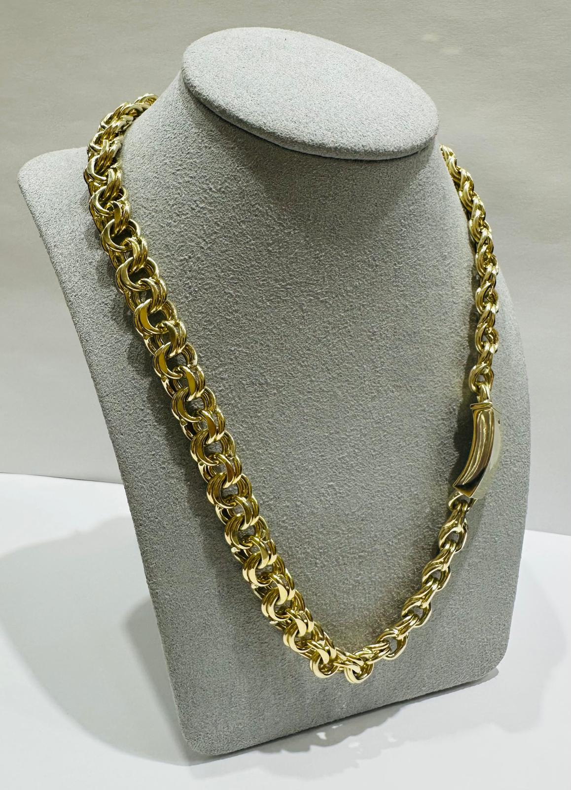 10K GOLD SEMI SOLID CHINO LINK CHAIN NECKLACE- 43.9gm    20"    9.80mm