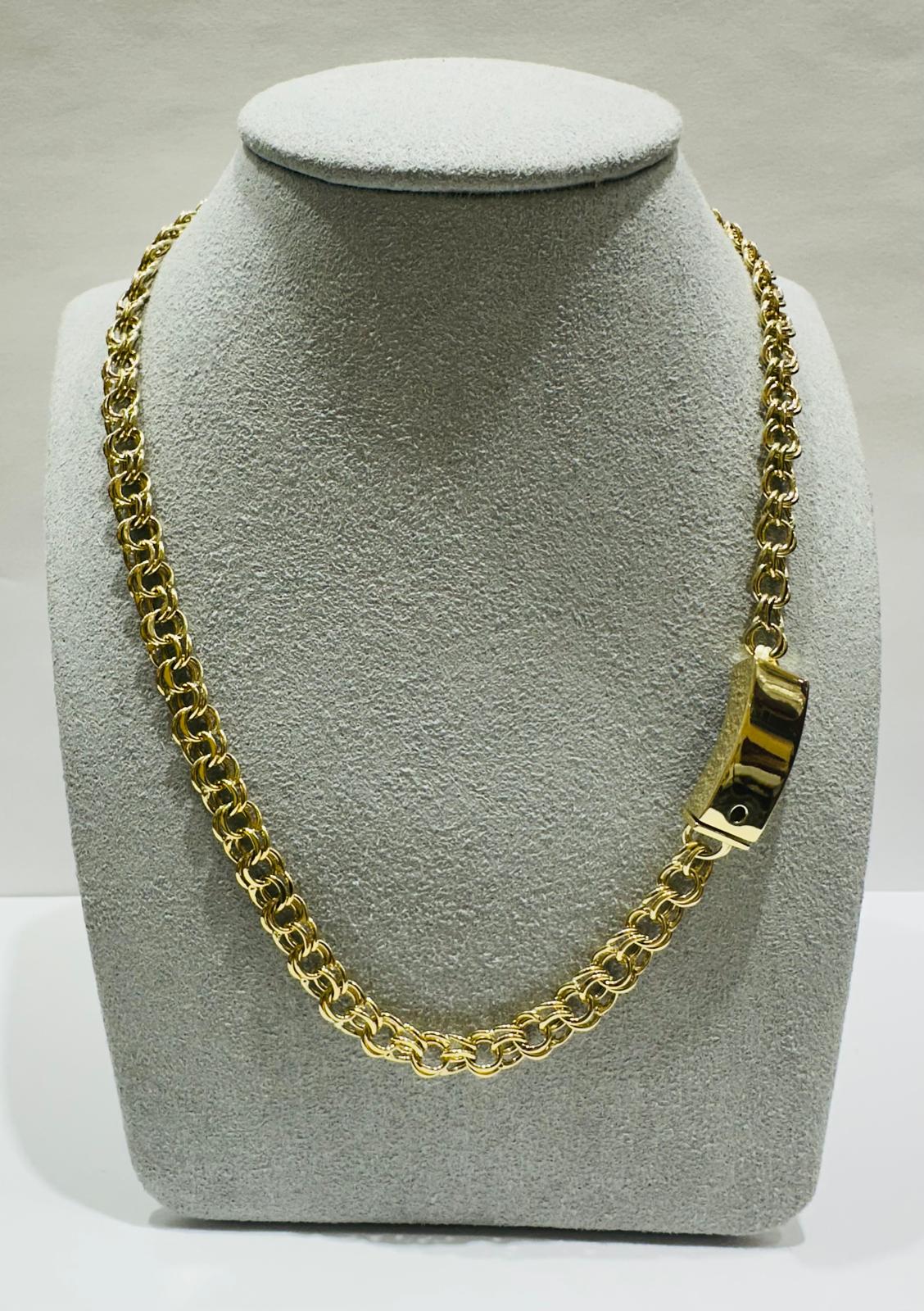 10K GOLD SEMI SOLID CHINO LINK CHAIN NECKLACE- 12.1gm    18"    5.86mm