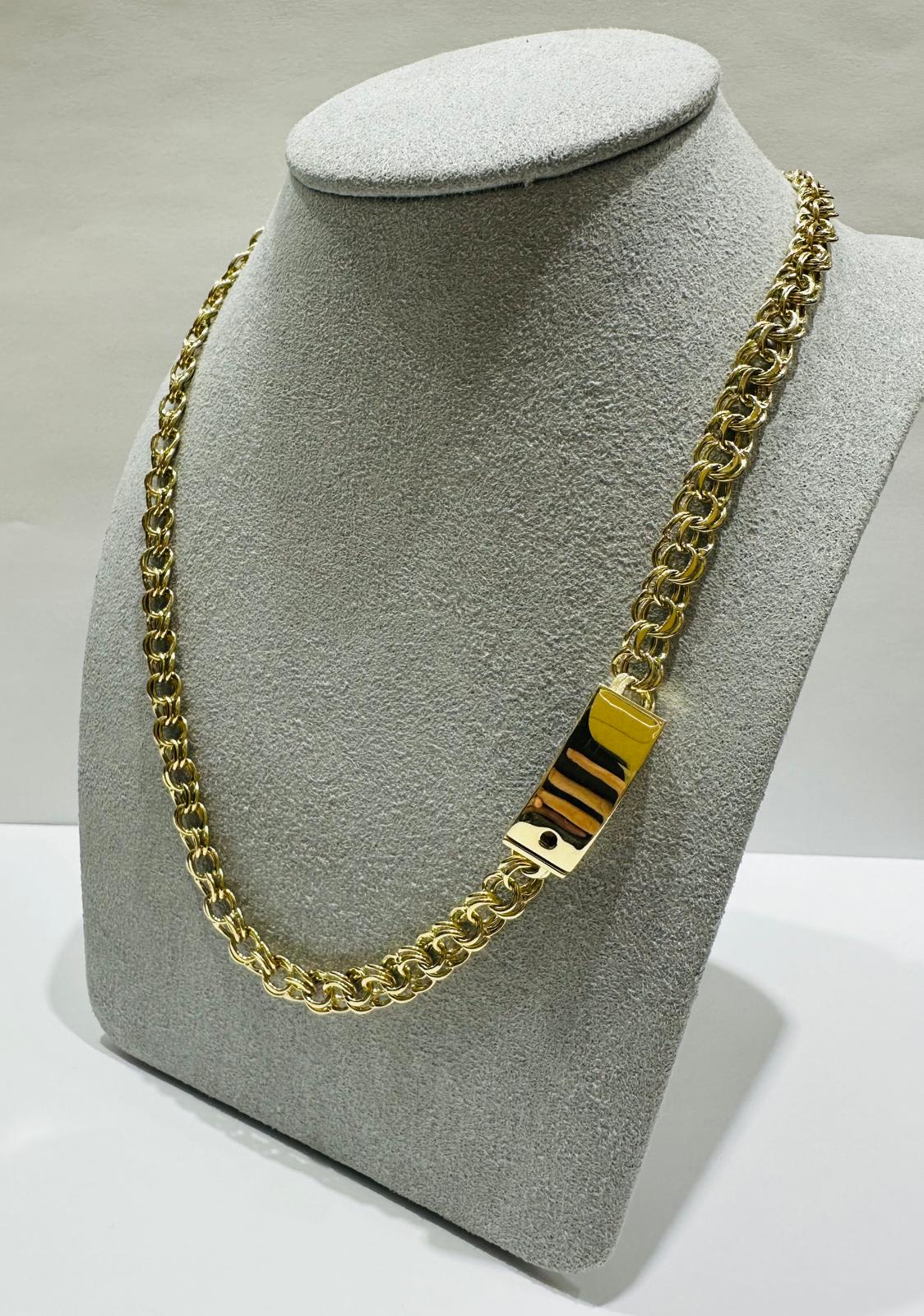 10K GOLD SEMI SOLID CHINO LINK CHAIN NECKLACE- 12.1gm    18"    5.86mm