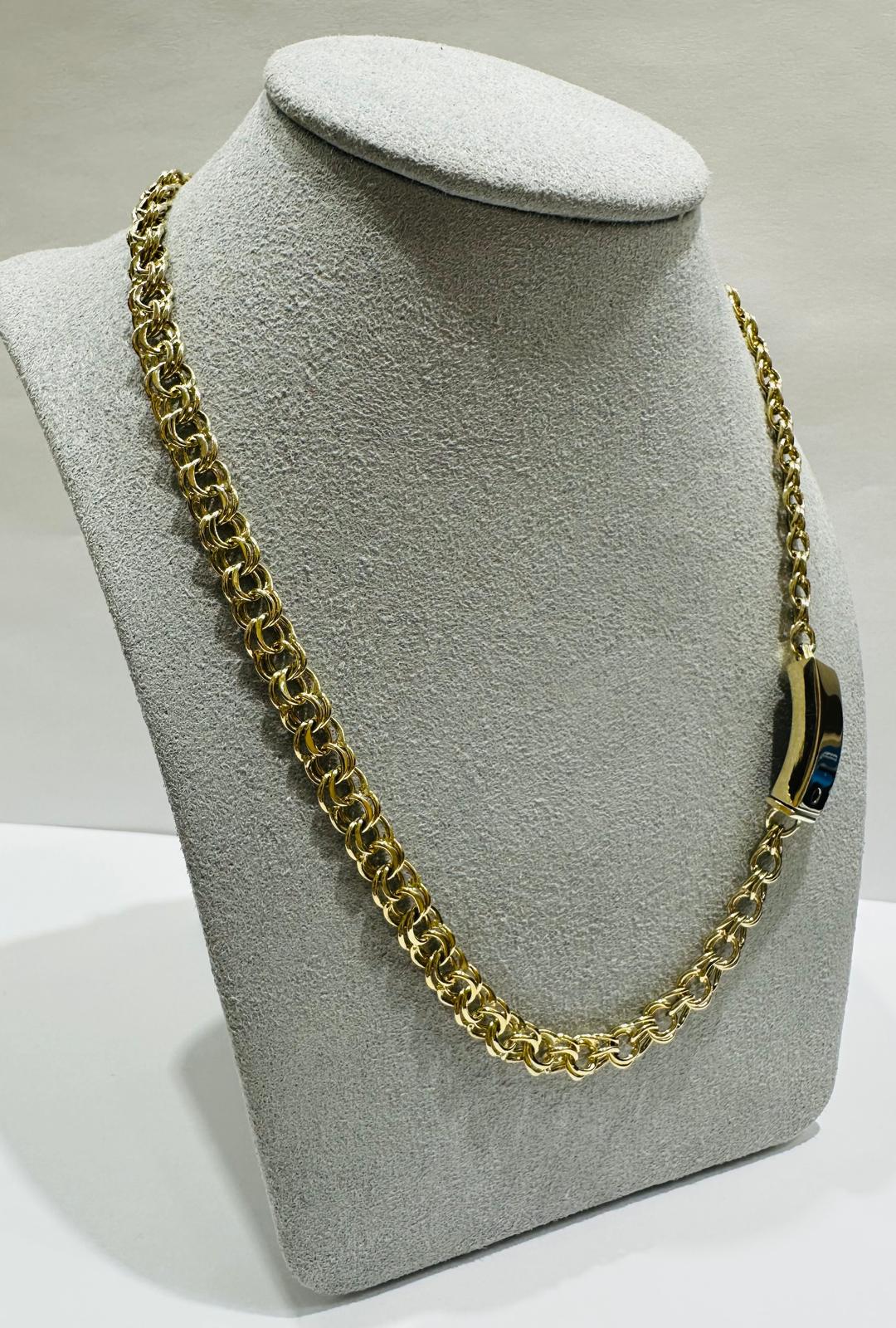 10K GOLD SEMI SOLID CHINO LINK CHAIN NECKLACE- 12.1gm    18"    5.86mm