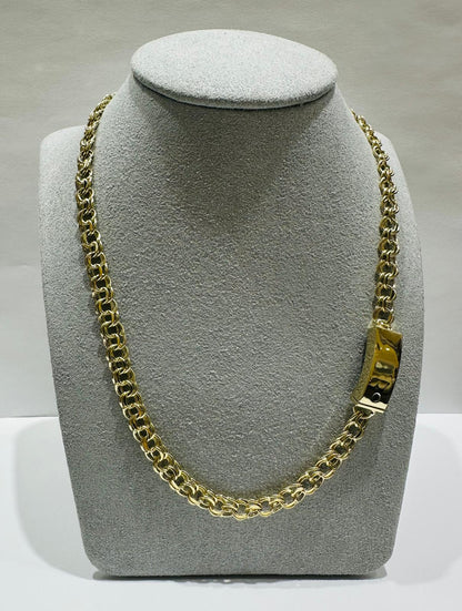 10K GOLD SEMI SOLID CHINO LINK CHAIN NECKLACE- 14.9gm    22"    5.99mm