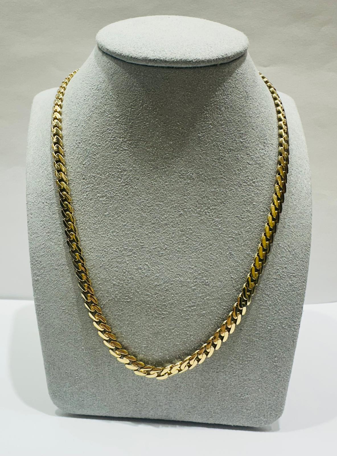 10K GOLD SEMI SOLID MIAMI CUBAN LINK CHAIN NECKLACE- 18.5gm    18"    5.05mm